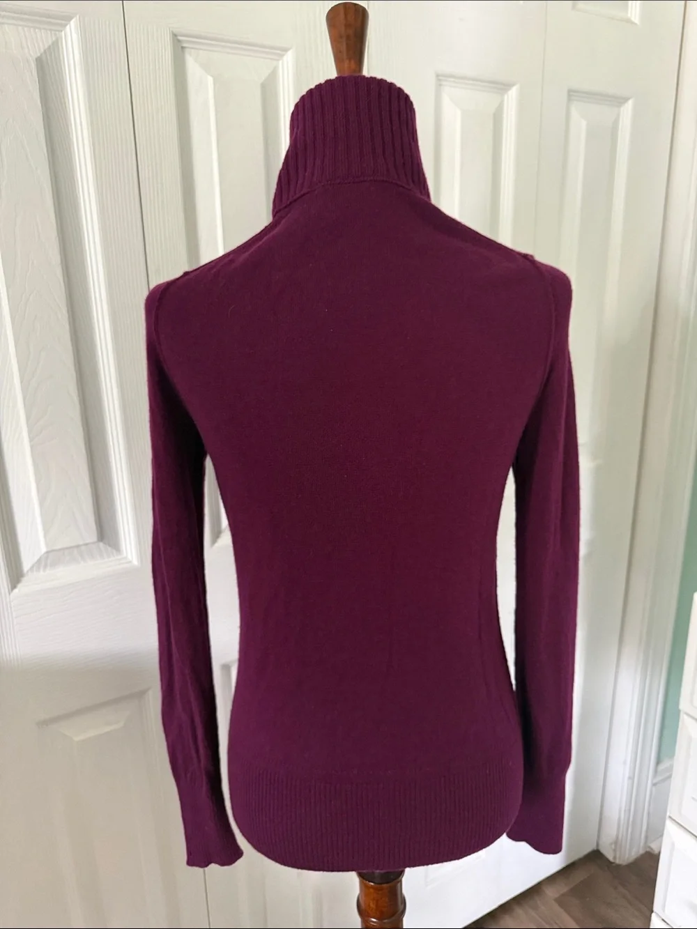 Tory Burch Audra Mock Neck Wool Cashmere Sweater Berry Sz XS
